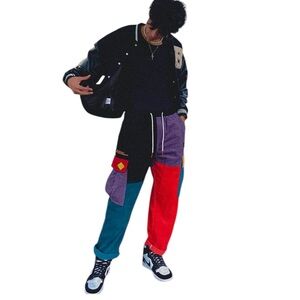 NEW Aelfric Eden Back To 90’s Patchwork Colorblock Corduroy Pants size Medium